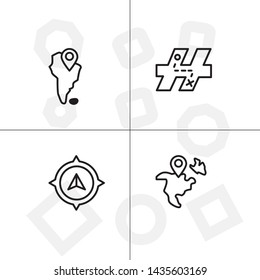 Gps navigation lineal icon set transparent background.