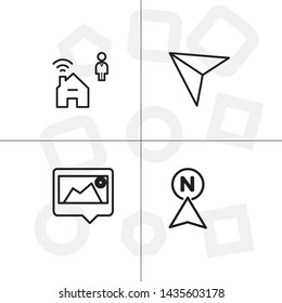 Gps navigation lineal icon set transparent background.