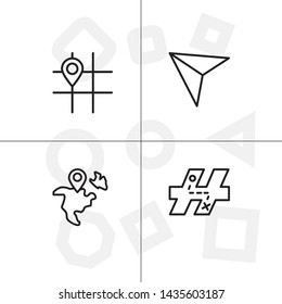 Gps navigation lineal icon set transparent background.