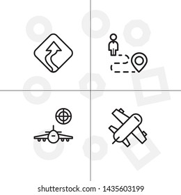 Gps navigation lineal icon set transparent background.
