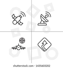 Gps navigation lineal icon set transparent background.