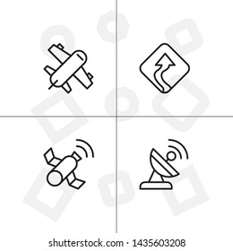 Gps navigation lineal icon set transparent background.