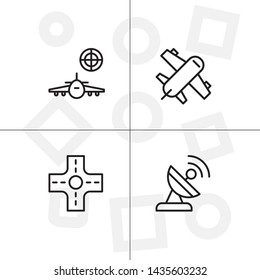 Gps navigation lineal icon set transparent background.