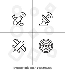 Gps navigation lineal icon set transparent background.