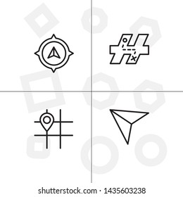 Gps navigation lineal icon set transparent background.