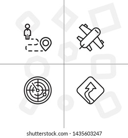 Gps navigation lineal icon set transparent background.
