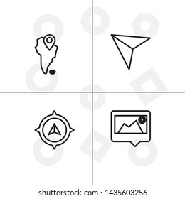 Gps navigation lineal icon set transparent background.