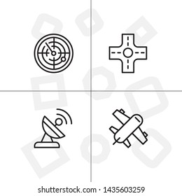 Gps navigation lineal icon set transparent background.