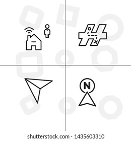 Gps navigation lineal icon set transparent background.