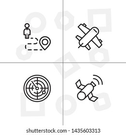 Gps navigation lineal icon set transparent background.