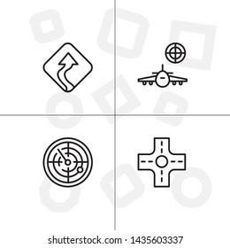 Gps navigation lineal icon set transparent background.