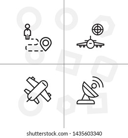 Gps navigation lineal icon set transparent background.