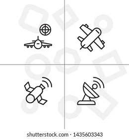 Gps navigation lineal icon set transparent background.