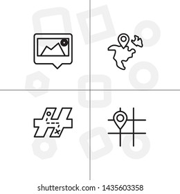 Gps navigation lineal icon set transparent background.
