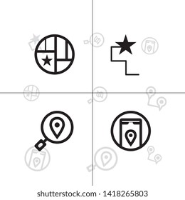 Gps navigation and location lineal icon set EPS 10 vector, transparent background.