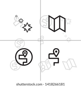 Gps navigation and location lineal icon set EPS 10 vector, transparent background.