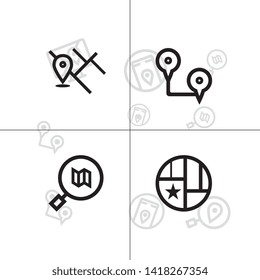 Gps navigation and location lineal icon set EPS 10 vector, transparent background.