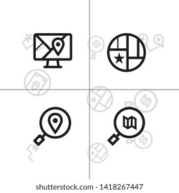 Gps navigation and location lineal icon set EPS 10 vector, transparent background.