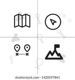 Gps navigation and location lineal icon set EPS 10 vector.