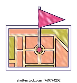 gps navigation map destination pin map flag