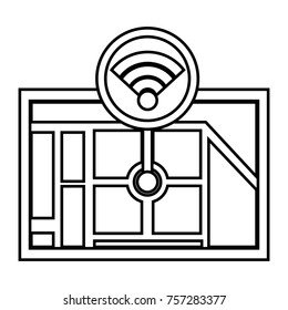 gps navigation map destination with wifi pointer
