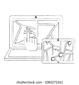 gps navigation map on screen laptop mobile click find