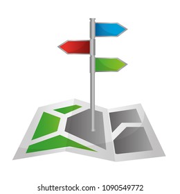 gps navigation map with pin location