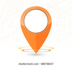 GPS. navigation mockup orange color on street map background.vector illustration