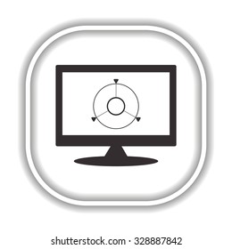 GPS navigation.  Modern design flat style icon