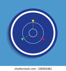 GPS navigation on a blue background, vector, EPS 10
