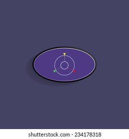 GPS navigation on a dark background with shadow. vector