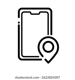  Navegação GPS no telefone - ícone de vetor