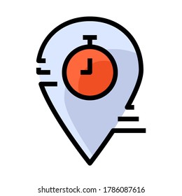 Gps navigation. Online order filled outline style. Food Delivery Icon design for application, website, poster, printing.