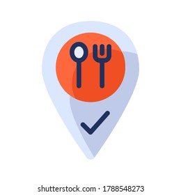 Navegación Gps. Estilo de esquema rellenado por pedido en línea. Diseño de ícono de entrega de alimentos para aplicación, sitio web, afiche, impresión.