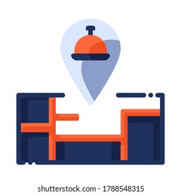 Gps navigation. Online order filled outline style. Food Delivery Icon design for application, website, poster, printing.