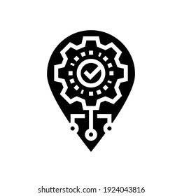 gps navigation optimize glyph icon vector. gps navigation optimize sign. isolated contour symbol black illustration