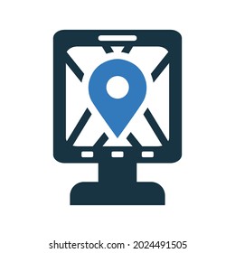 Gps, navigation, pin icon. Vector design isolated on a white background.