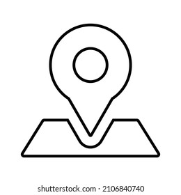 Gps, navigation, pin outline icon. Line art vector.