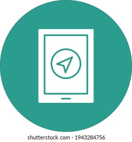 Gps, navegación, pin, imagen vectorial de icono de tablet. También se puede utilizar para la navegación. Idóneo para aplicaciones web, aplicaciones móviles y medios impresos.