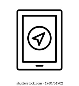 Gps, navigation, pin, tablet icon vector image. Can also be used for Navigation. Suitable for use on web apps, mobile apps and print media.