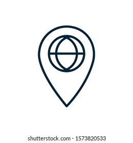 gps navigation pin world internet of things line icon vector illustration