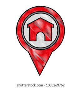 gps navigation pointer map house symbol