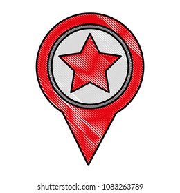 gps navigation pointer map with star