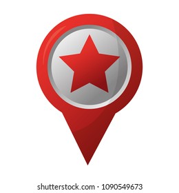 gps navigation pointer map with star