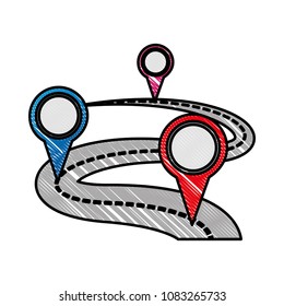gps navigation route street travel pointers markers