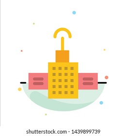 Gps, Navigation, Satellite Abstract Flat Color Icon Template