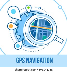 GPS Navigation. Search local maps