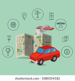 gps navigation set icons