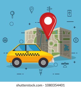 gps navigation set icons