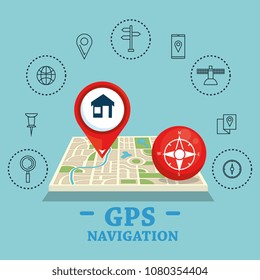 gps navigation set icons